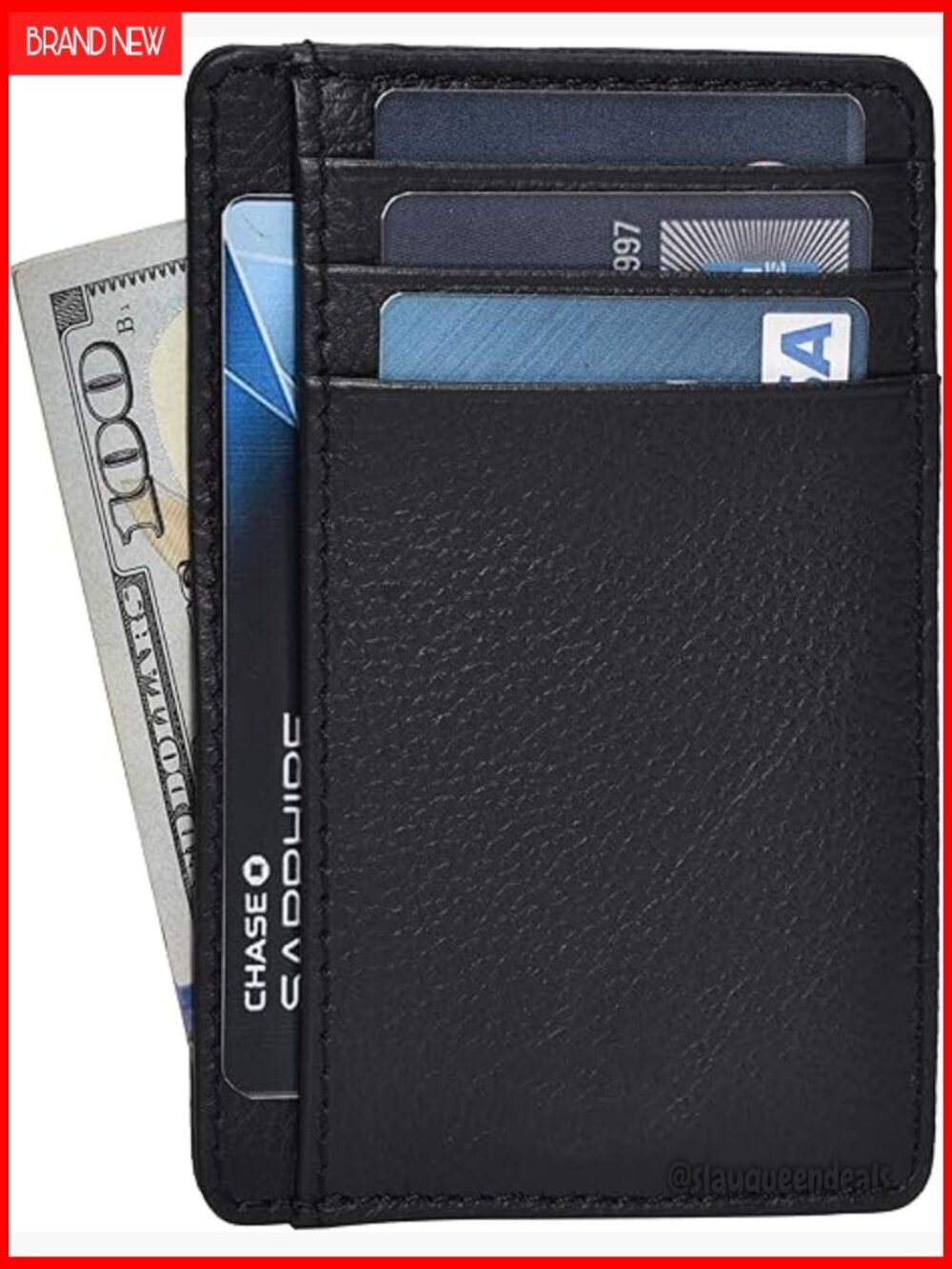 Slim RFID Blocking Leather Wallet Front Pocket Credit Card Holder